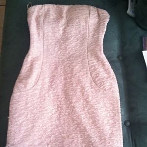 Champaign backless Pale pink/black short dress.