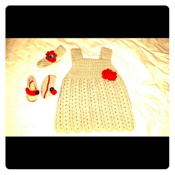 Handmade crochet dress w/ accessories