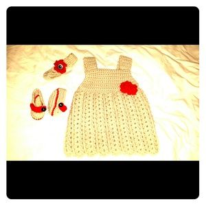 Handmade crochet dress w/ accessories