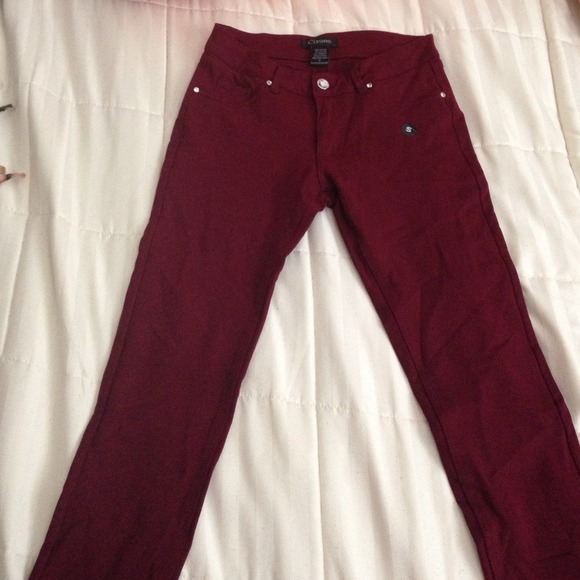 Burgundy jeggings