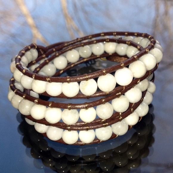 Moonstone triple wrap bracelet