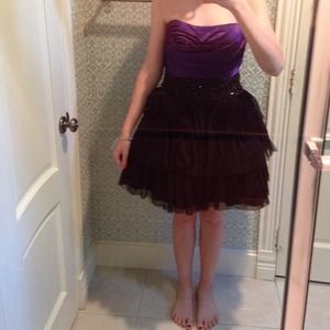 Black and purple homecoming dress