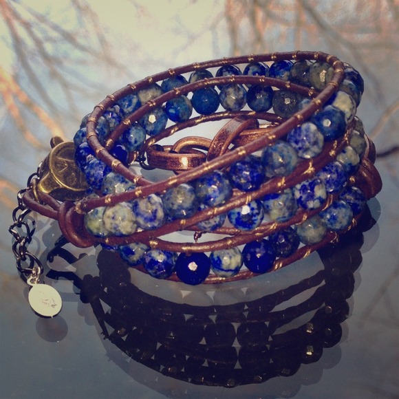 Lapis lazuli wrap bracelet