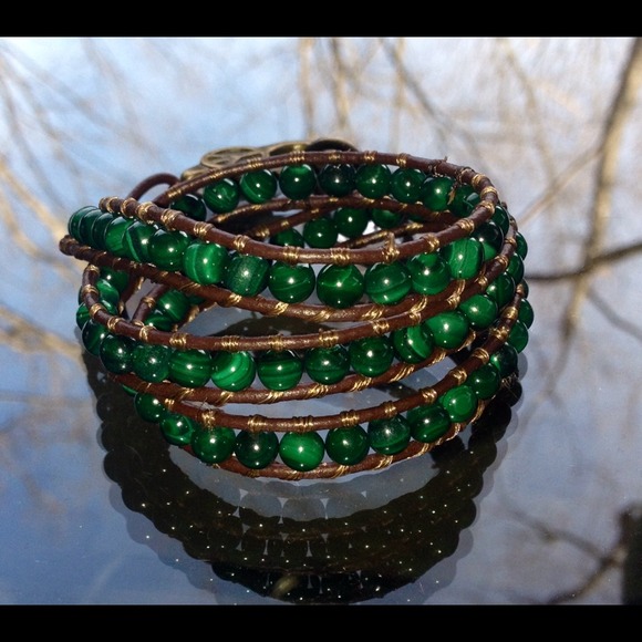 Malachite wrap bracelet