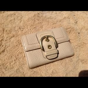 coach beige leather wallet