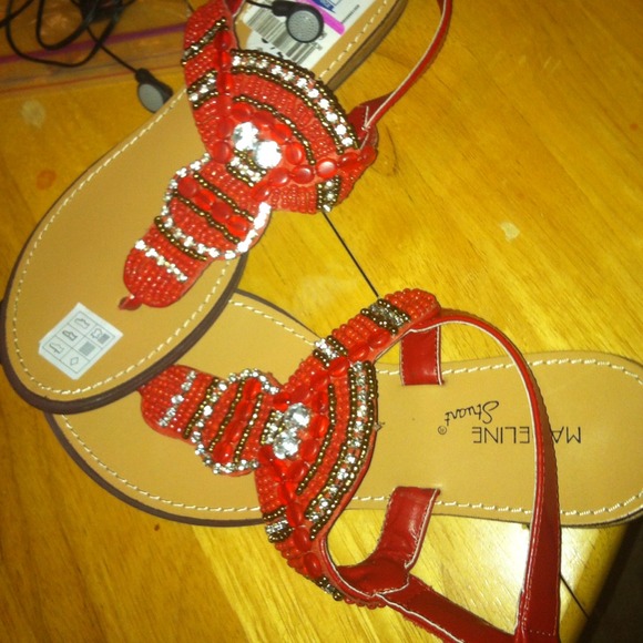 Orange beaded sandals - Picture 2 of 4
