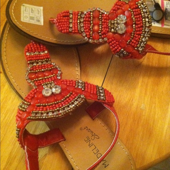 Orange beaded sandals - Picture 3 of 4