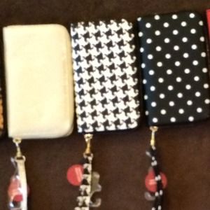 Sparkly cream and black polka dot wallet