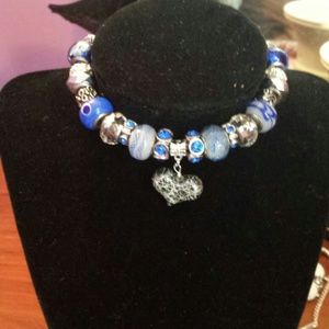 Trinity bracelet (blue heart)