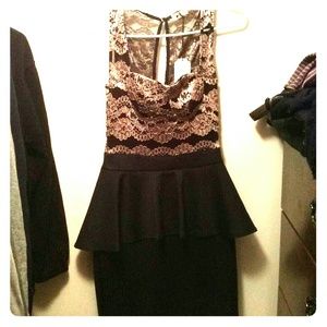 Gold top lace dress