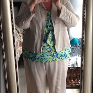 Khaki linen pants and jacket & lightweight jeans