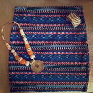 *SOLD*Tribal high waist body con skirt