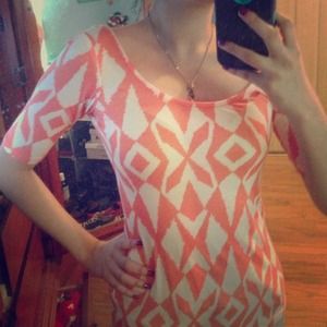 Tribal print orange top