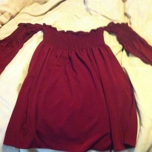 Burgundy off shoulder top