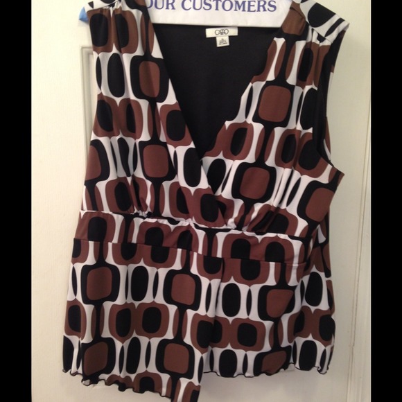 Multi Toned Brown Black Blouse