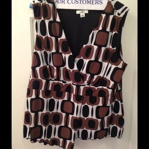 Multi Toned Brown Black Blouse