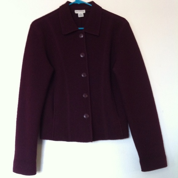 Burgundy ANN TAYLOR Wool Coat