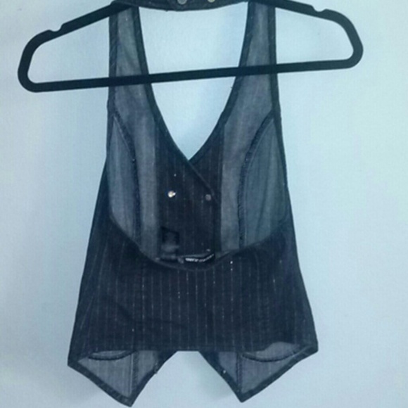 Denim halter top vest - Picture 2 of 3