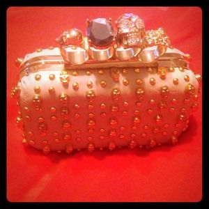 Gold studs clutch or purse