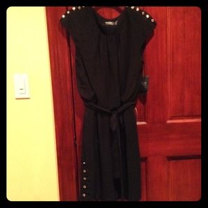 Guess Black With Gold Buttons Dress
