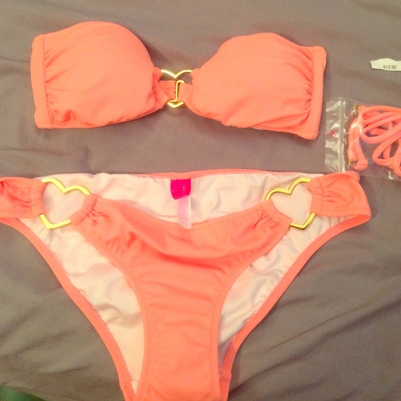 VS neon orange bathing suit