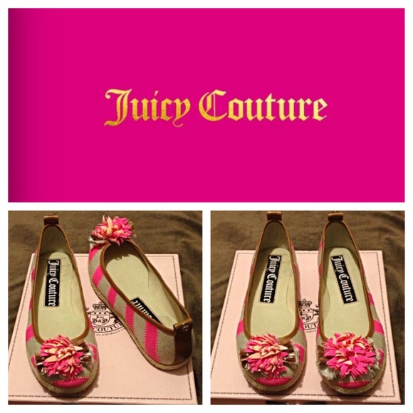 Juicy Couture Gianna Pink & Hemp Flower Flats  7