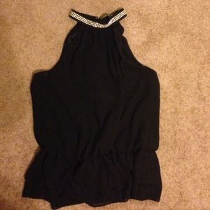 Black rhinestone top