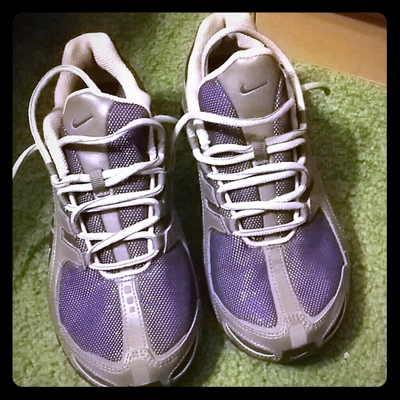 Purple & silver glitter nike shocks