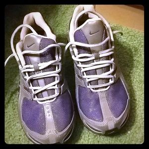 Purple & silver glitter nike shocks