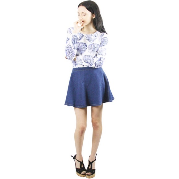 Dark Blue Denim Skirt