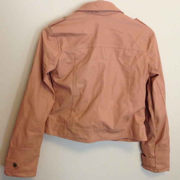 - pink vegan leather jacket - - Picture 4 of 4