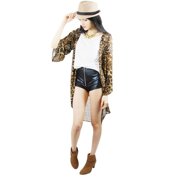 Camel Leopard Kimono