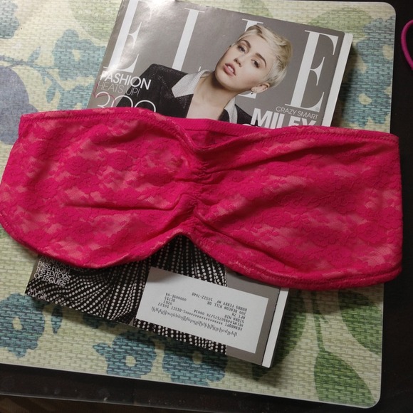 Victoria Secrets pink lace bandeau