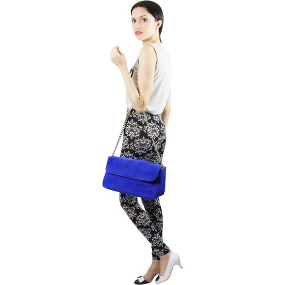 Black Patterned Flower Leggings