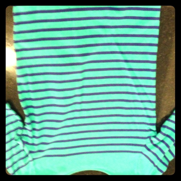 Ballet neck, striped, short sleeve top, worn once.