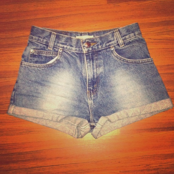 High waisted jean shorts
