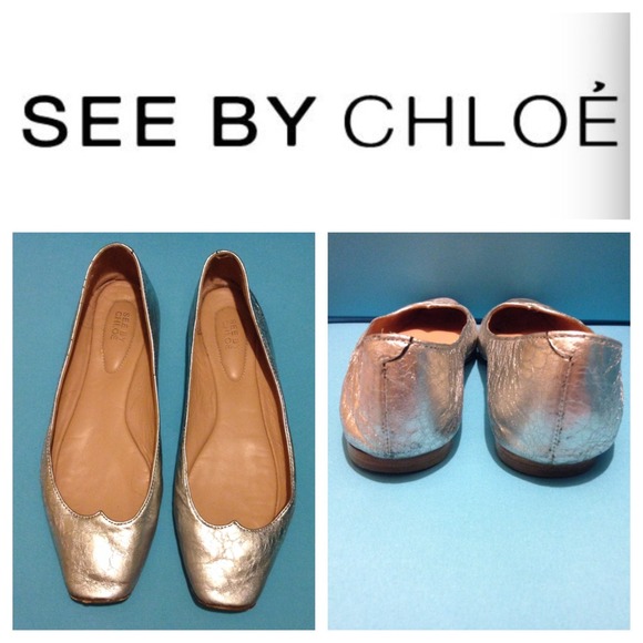 🚫SOLD🚫 See BY Chloe Silver Leather Flats