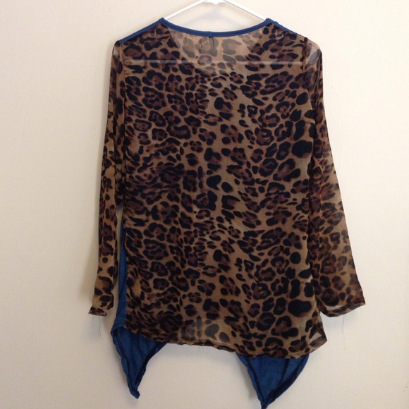 - sheer leopard blouse - - Picture 3 of 4