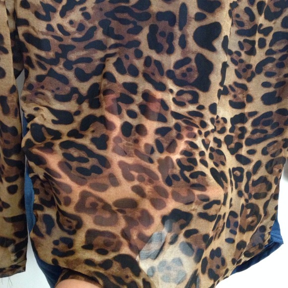 - sheer leopard blouse - - Picture 4 of 4