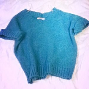 Slouchy BlueGreen Short Sleeved Sweater