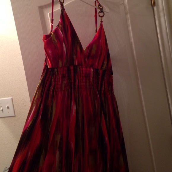 Multicolored pink and orange dress