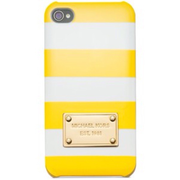Michael Kors Accessories - NEW Michael Kors Yellow Striped iPhone 5/5s Case