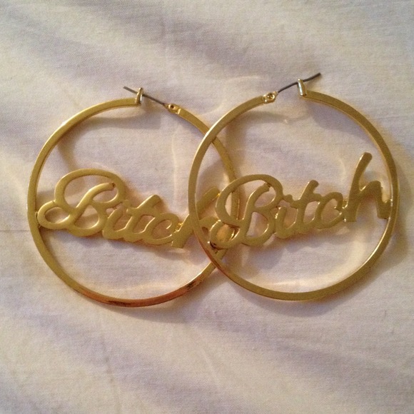 Bitch hoop earrings