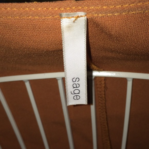 sage tops - gifted size small cognac color top with slits