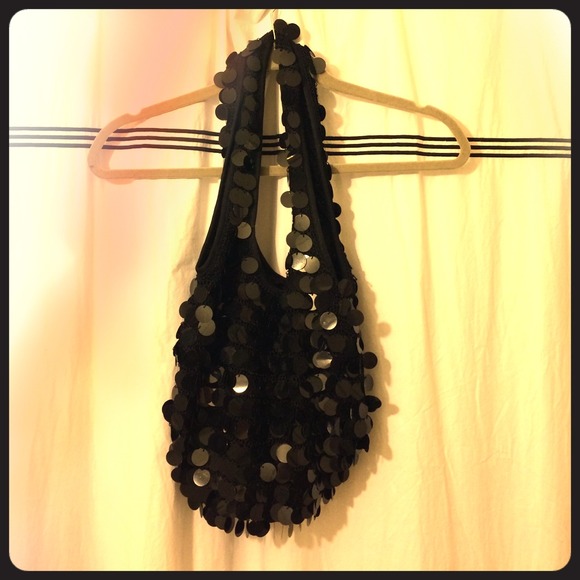 Fun, black sequin purse