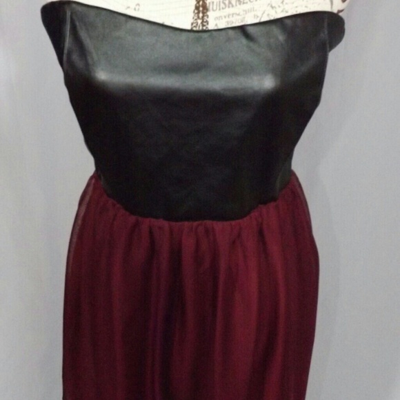 "SOLD"Black and burgundy dress. - Picture 2 of 2