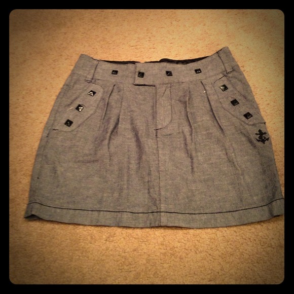 Obey Propaganda denim mini skirt
