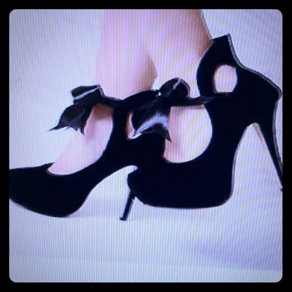 Ankle Strap Black Suede High Heels
