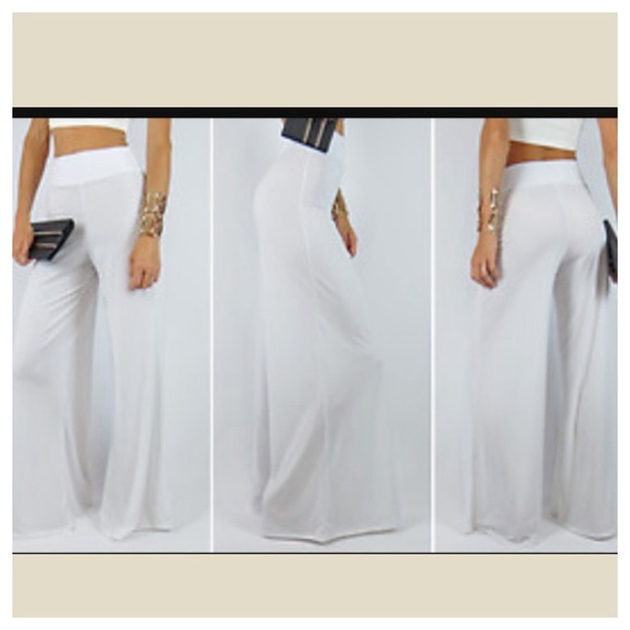 Pants - White wide leg palazzo