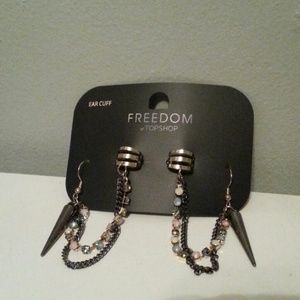 Rhinestones and Spike Ear Cuff